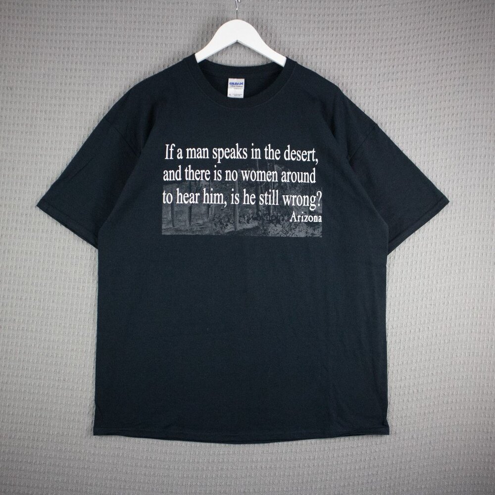 Gildan Black Graphic Tee with White Text - Arizona Desert Quote